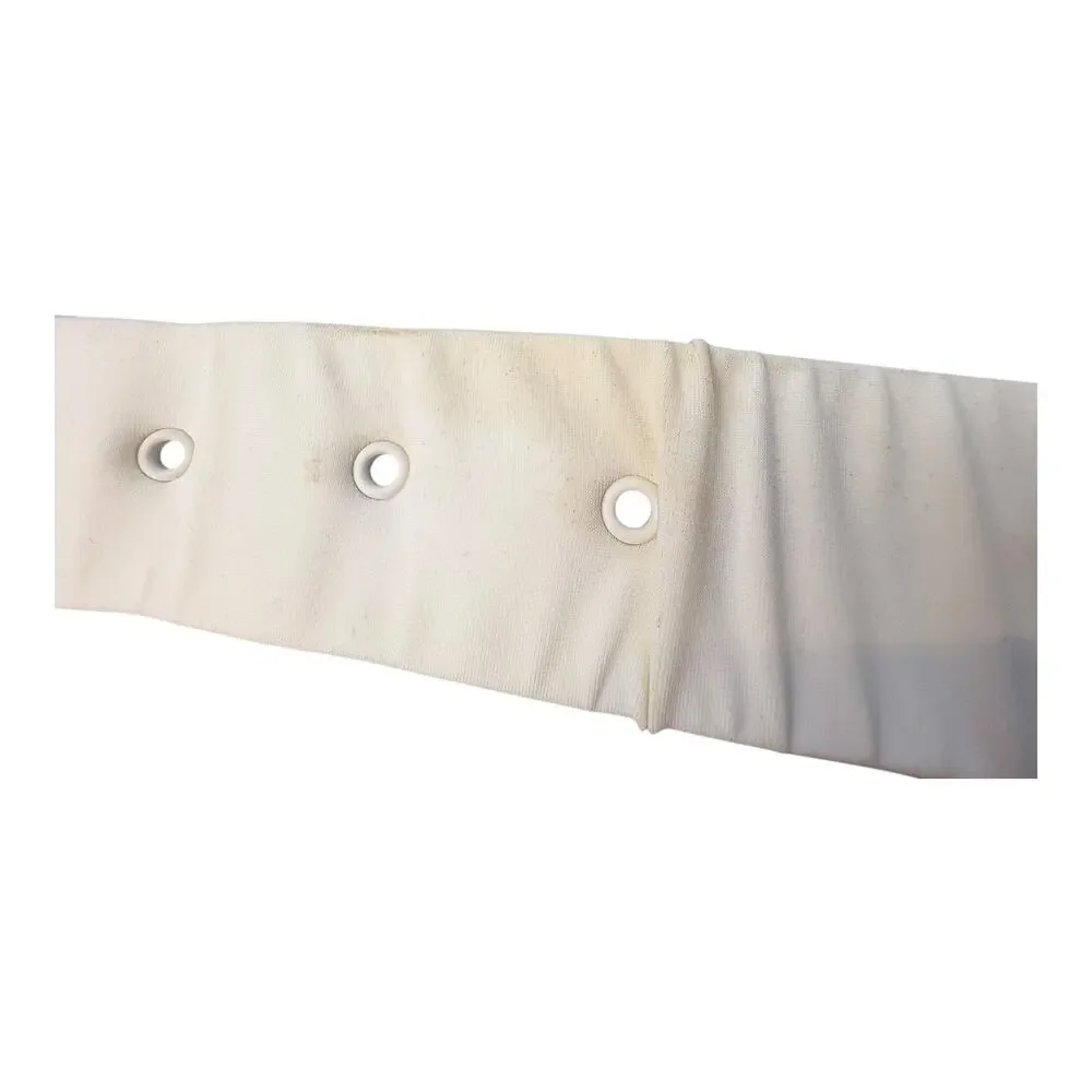 Vintage 60s/70s Style White Fabric Belt Round Buckle Red White Blue‎ Retro Small